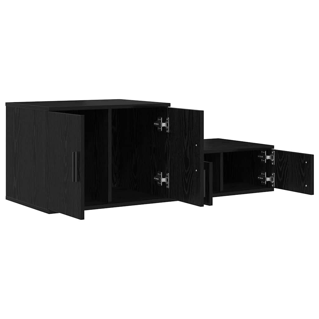 Storage Cabinet 2 pcs Black Oak 103 x 41 x 40 cm