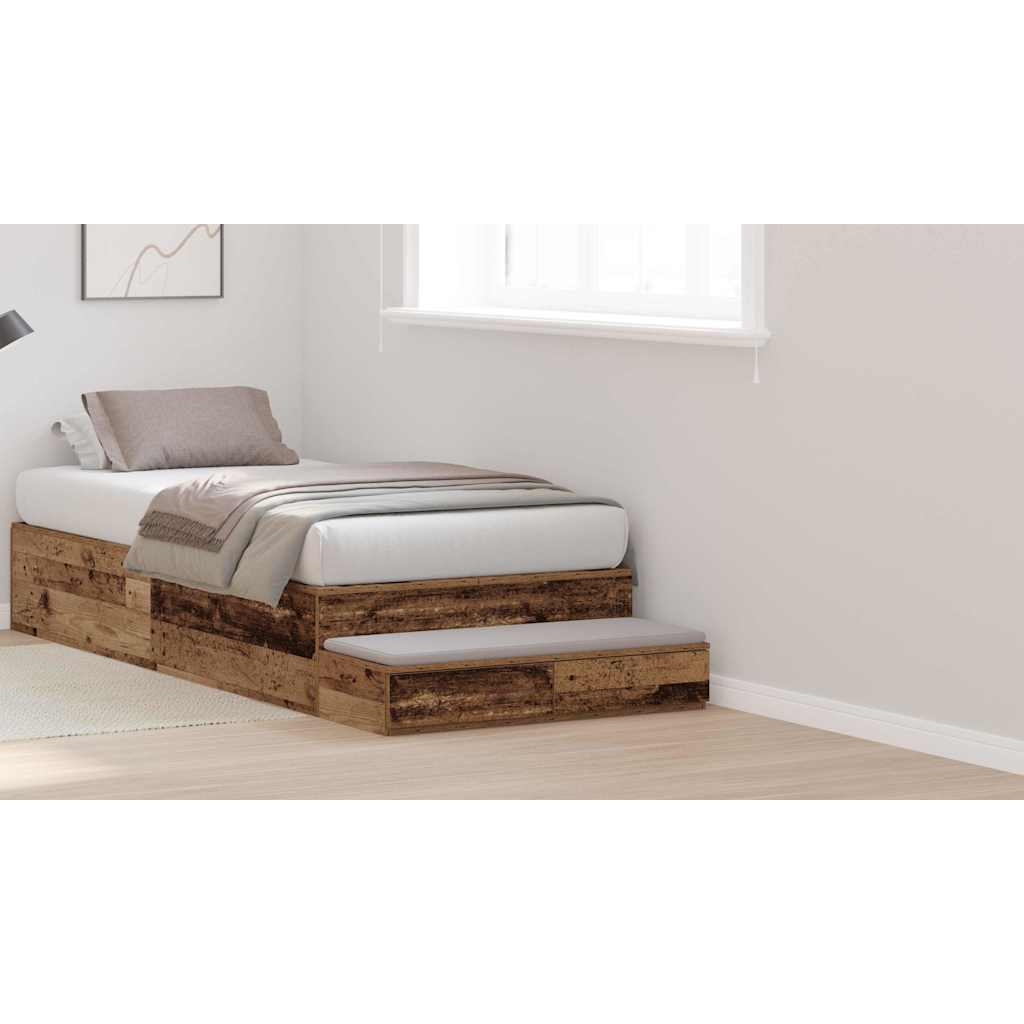 Bed Drawers Old Wood 100 x 36.5 x 16.5 cm Engineered Wood