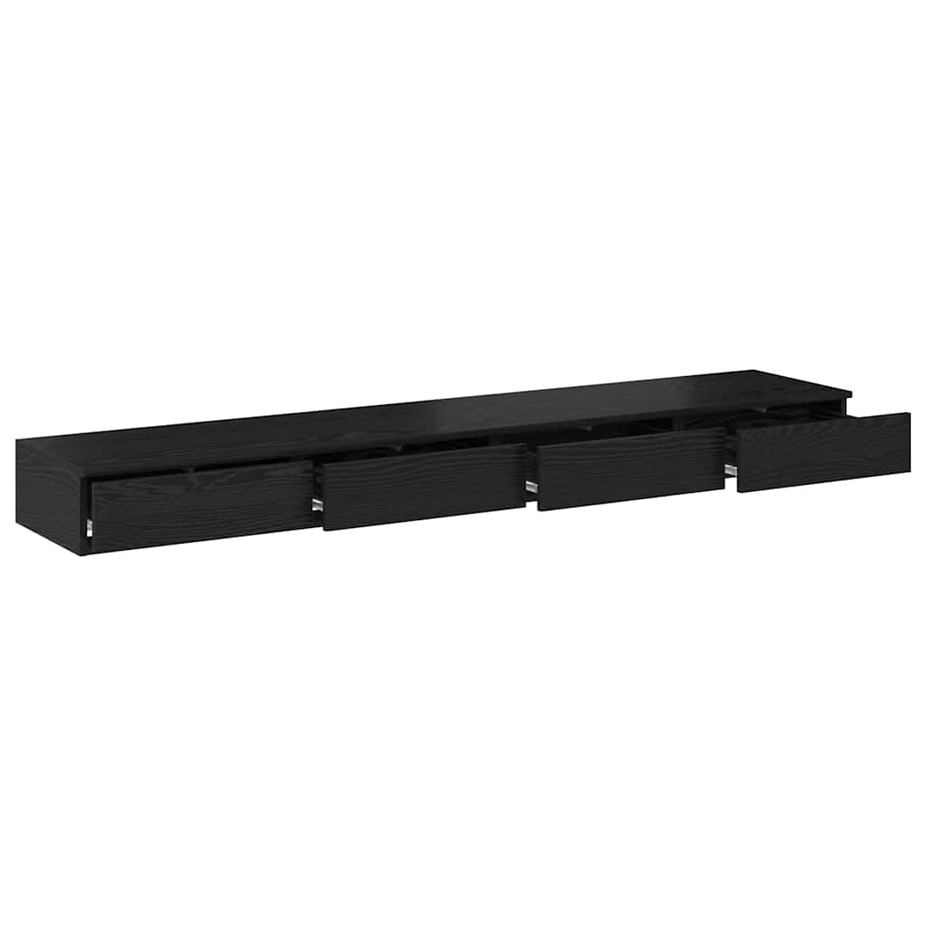 Bed Drawers Black Oak 200 x 36.5 x 16.5 cm Engineered Wood
