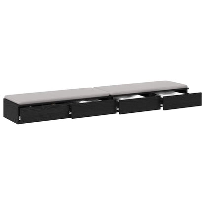 Bed Drawers Black Oak 200 x 36.5 x 16.5 cm Engineered Wood