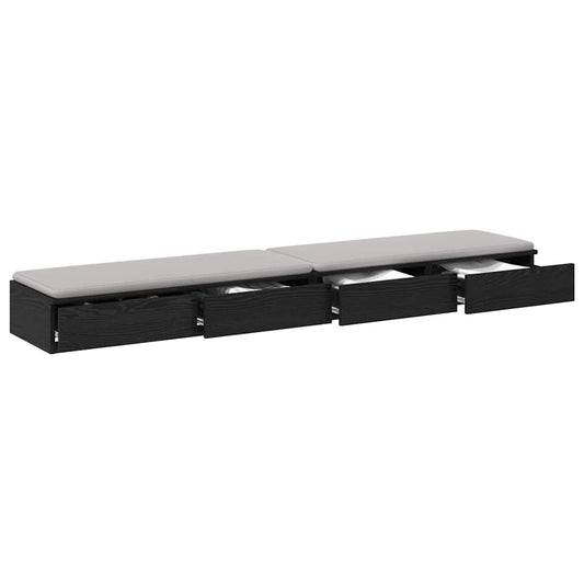 Bed Drawers Black Oak 200 x 36.5 x 16.5 cm Engineered Wood