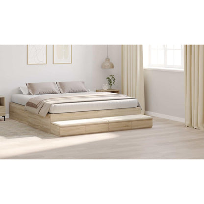 Bed Drawers Sonoma Oak 200 x 36.5 x 16.5 cm Engineered Wood