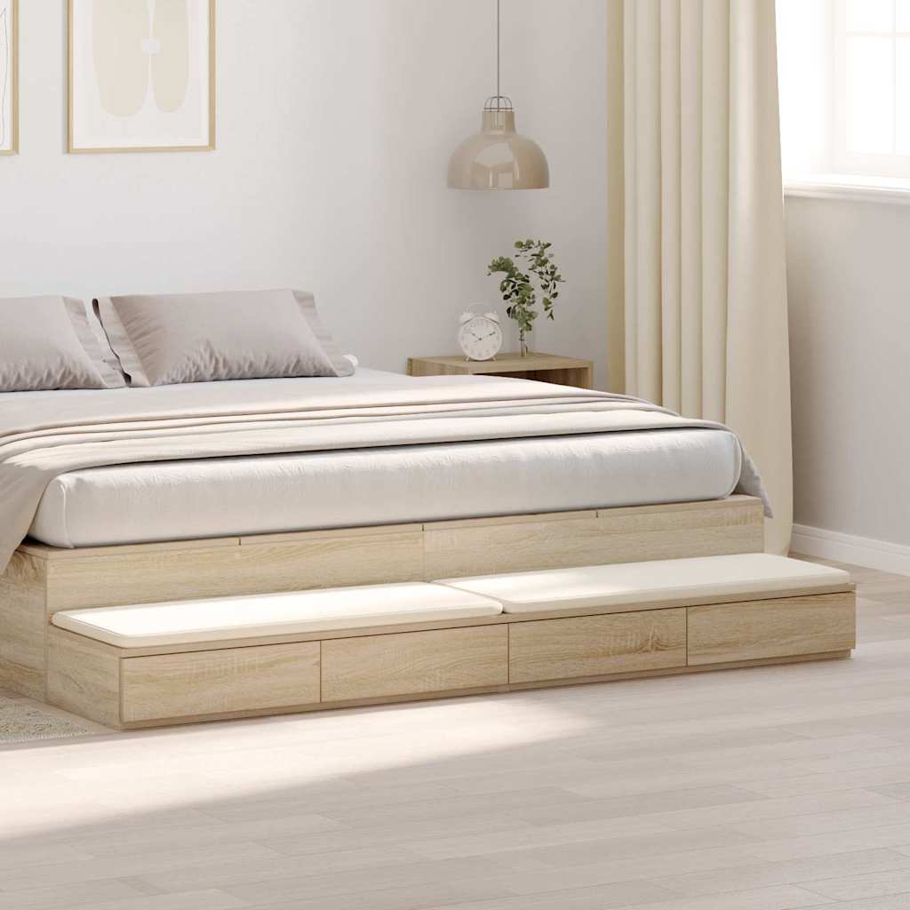Bed Drawers Sonoma Oak 200x36,5x16,5 cm Engineered Wood