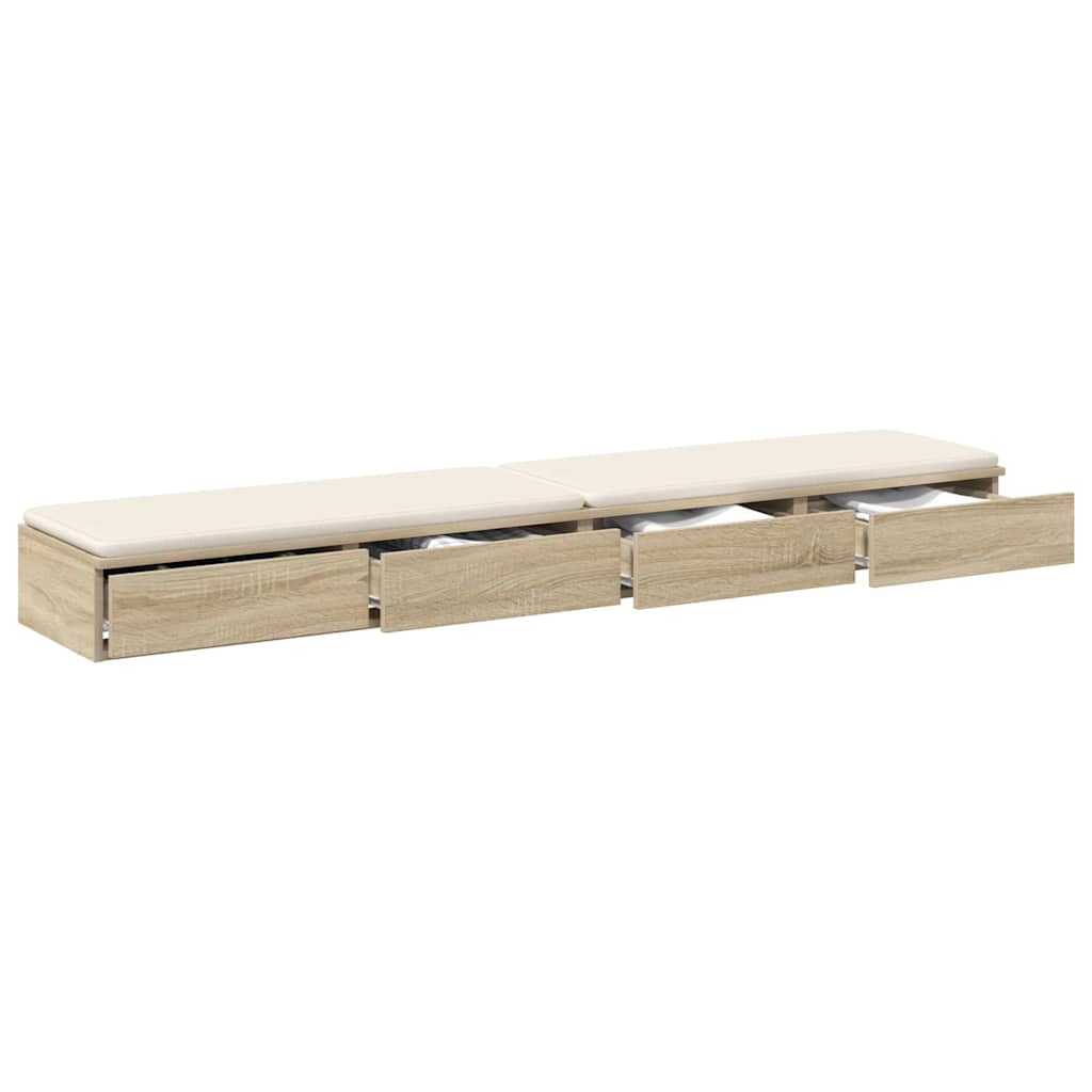 Bed Drawers Sonoma Oak 200x36,5x16,5 cm Engineered Wood