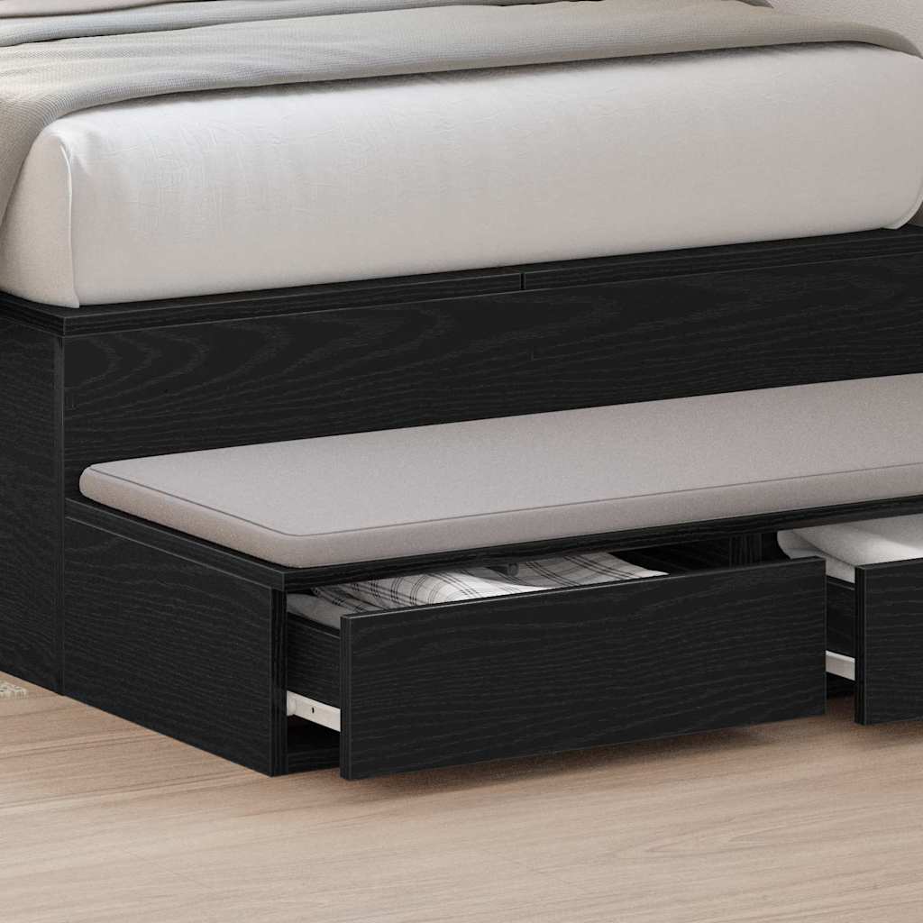 Bed Drawers Black Oak 80 x 36.5 x 16.5 cm Engineered Wood