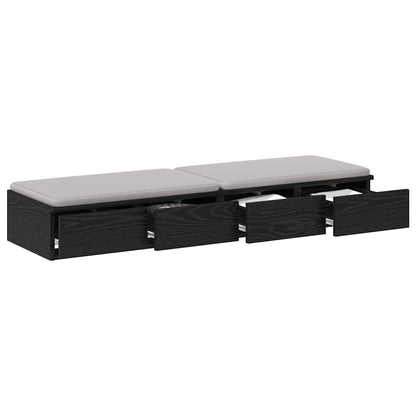Bed Drawers Black Oak 120 x 36.5 x 16.5 cm Engineered Wood