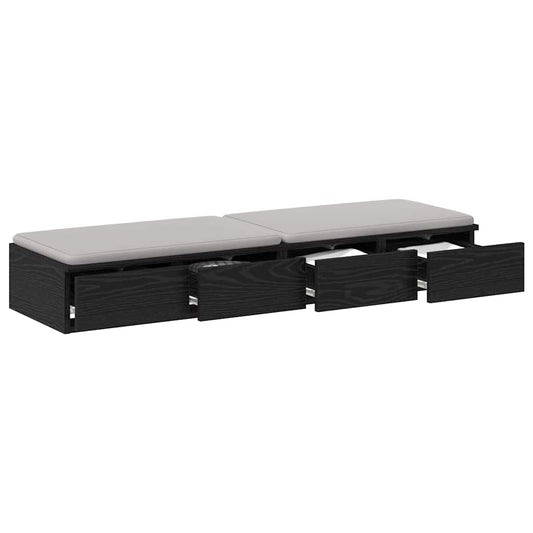 Bed Drawers Black Oak 120 x 36.5 x 16.5 cm Engineered Wood