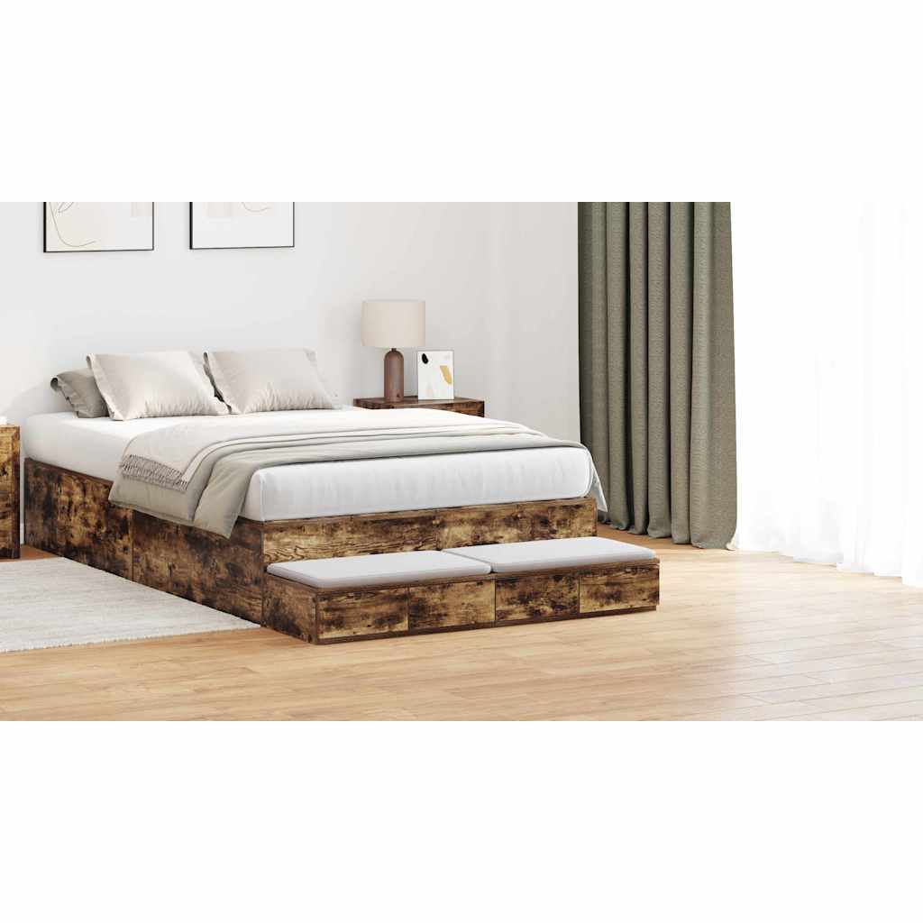 Bed Drawers Smoked Oak 120 x 36.5 x 16.5 cm Engineered Wood