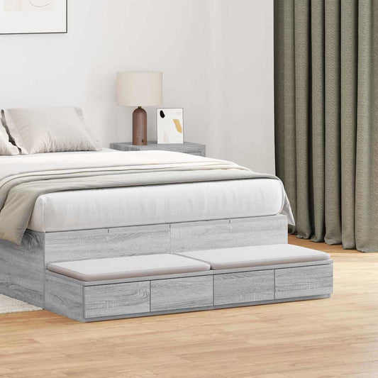 Bed Drawers Grey Sonoma 120 x 36.5 x 16.5 cm Engineered Wood