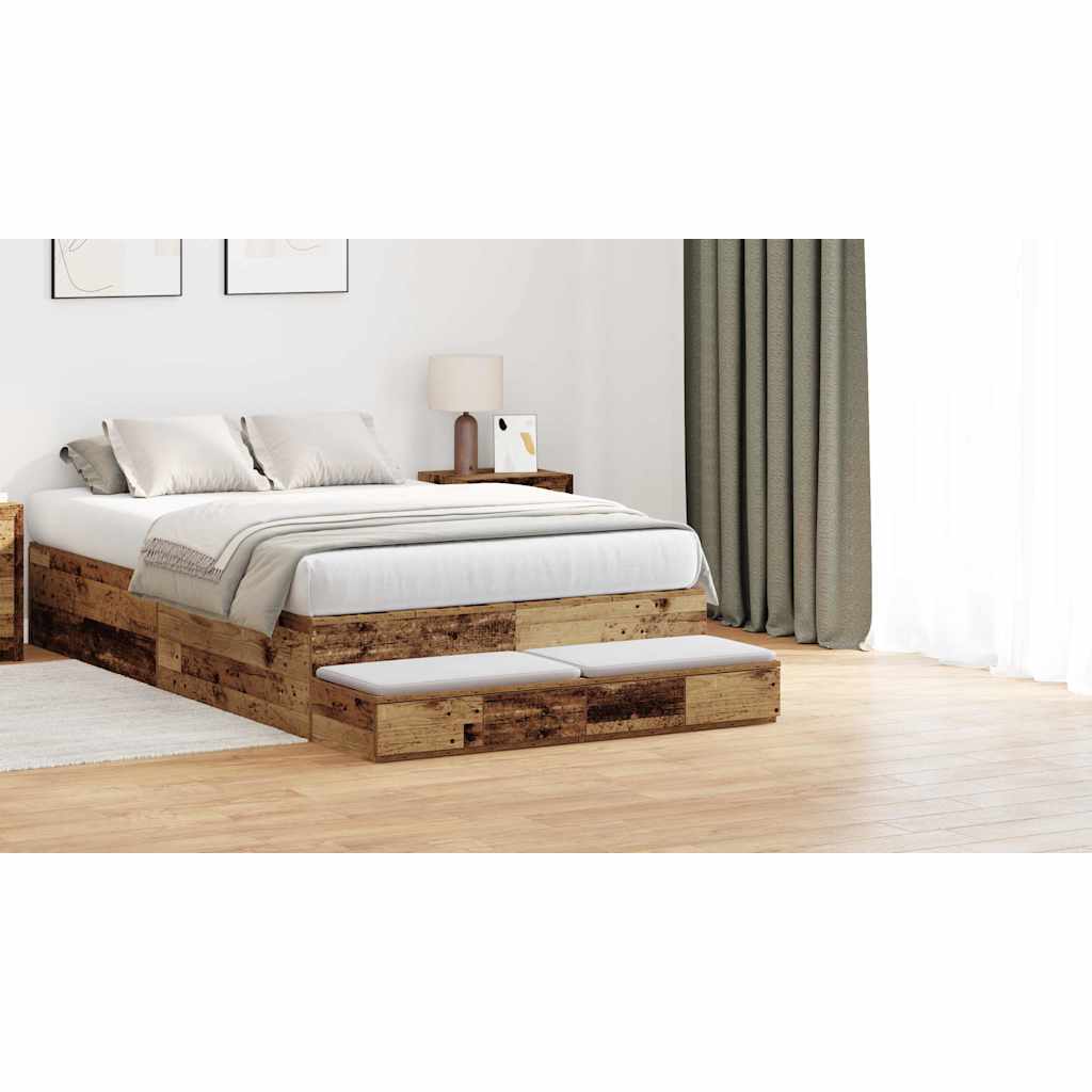 Bed Drawers Old Wood 120 x 36.5 x 16.5 cm Engineered Wood