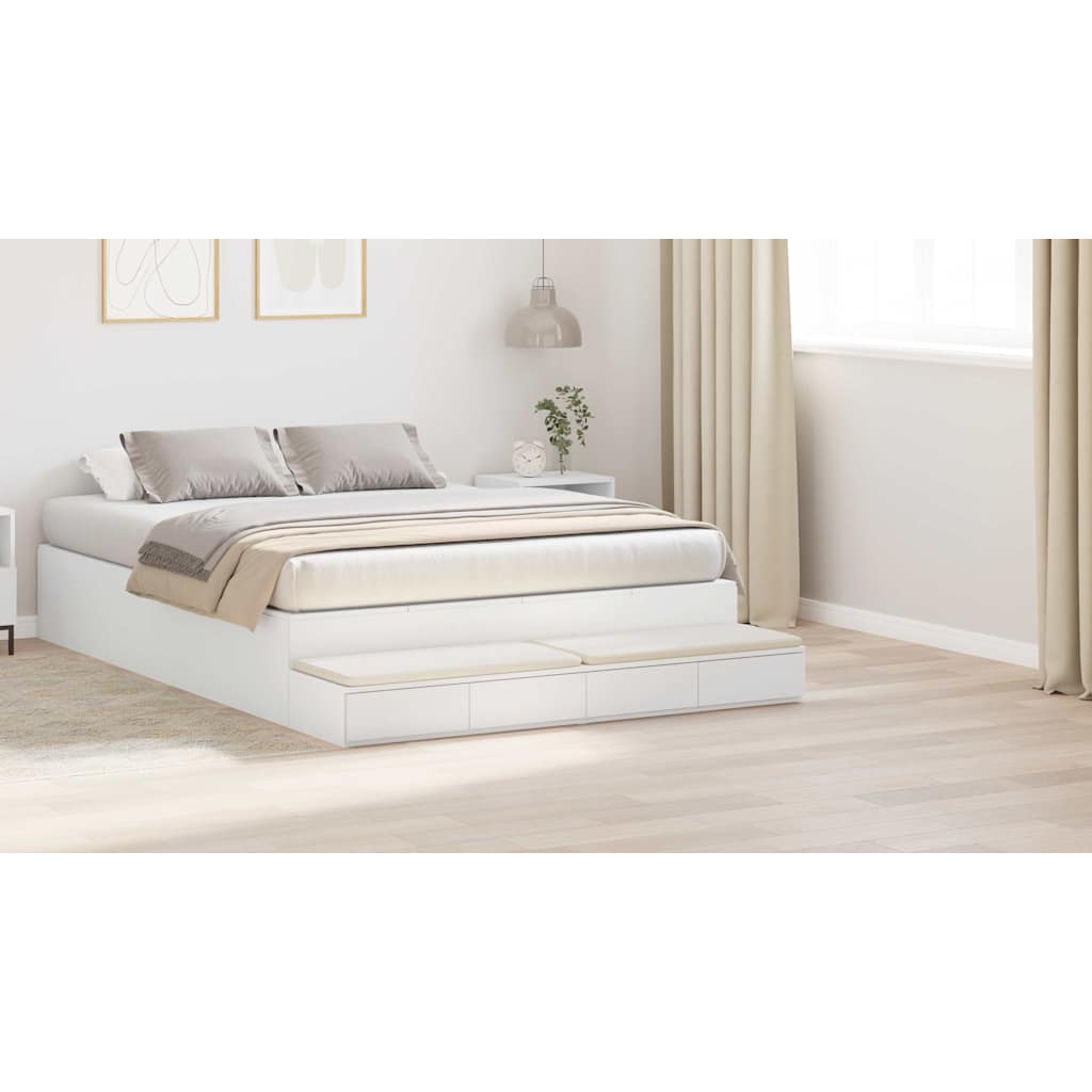 Bed Drawers White 140 x 36.5 x 16.5 cm Engineered Wood
