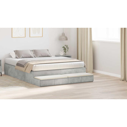 Bed Drawers Concrete Grey 140 x 36.5 x 16.5 cm Engineered Wood