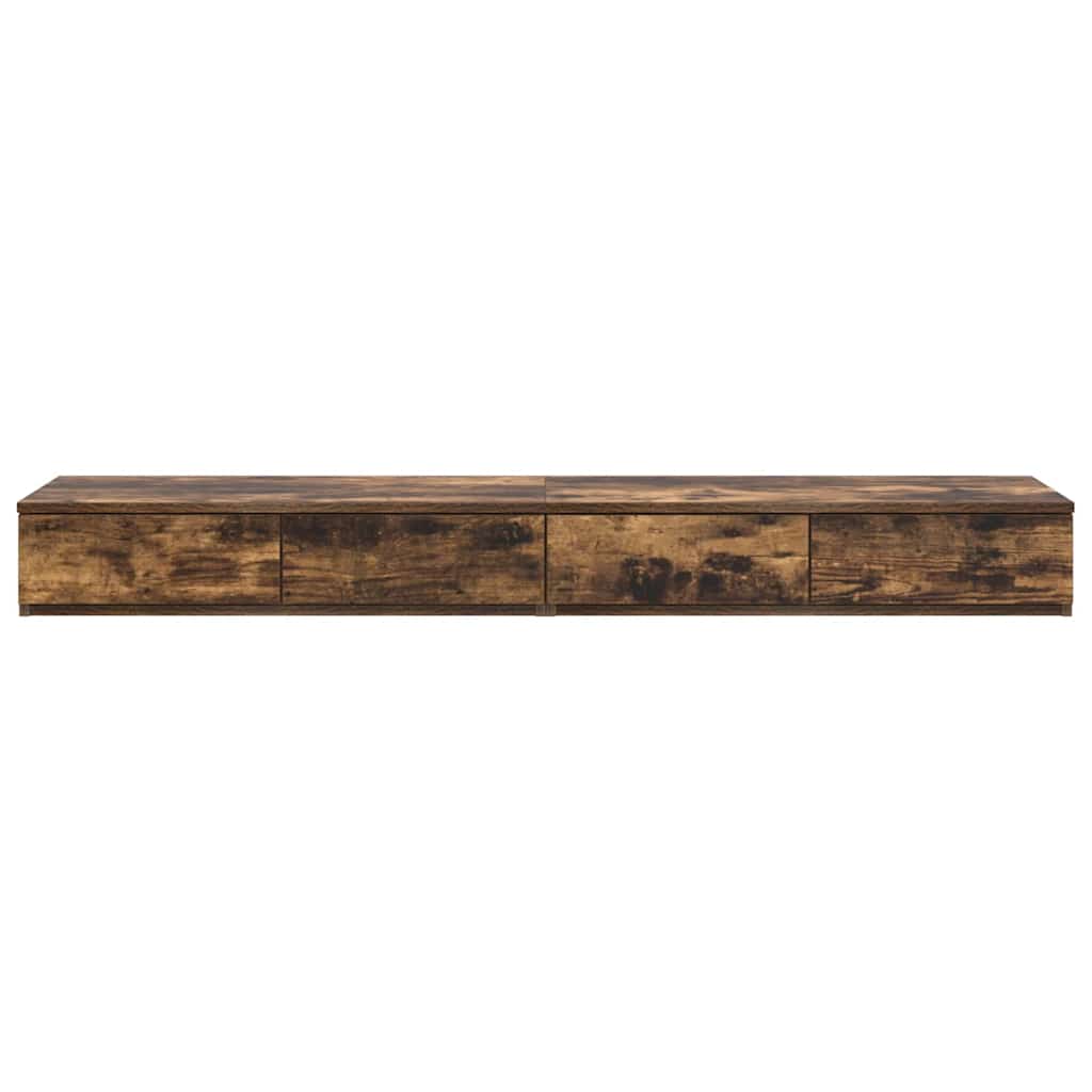 Bed Drawers Smoked Oak 140 x 36.5 x 16.5 cm Engineered Wood