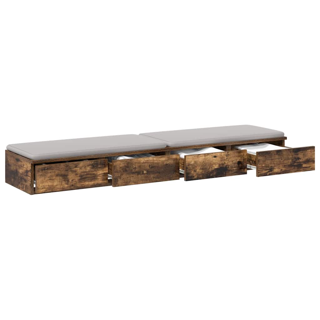 Bed Drawers Smoked Oak 140 x 36.5 x 16.5 cm Engineered Wood