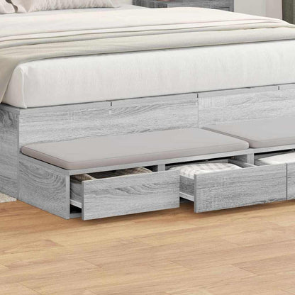 Bed Drawers Grey Sonoma 140 x 36.5 x 16.5 cm Engineered Wood