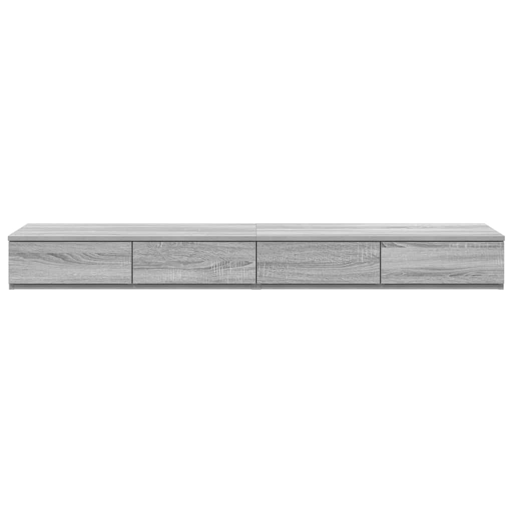 Bed Drawers Grey Sonoma 140 x 36.5 x 16.5 cm Engineered Wood