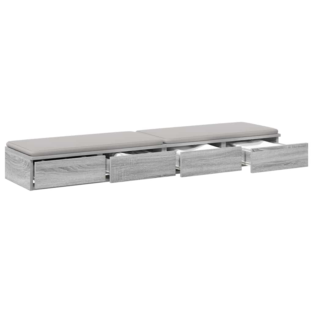 Bed Drawers Grey Sonoma 140 x 36.5 x 16.5 cm Engineered Wood