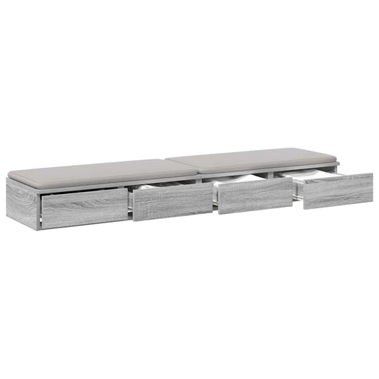 Bed Drawers Grey Sonoma 140 x 36.5 x 16.5 cm Engineered Wood