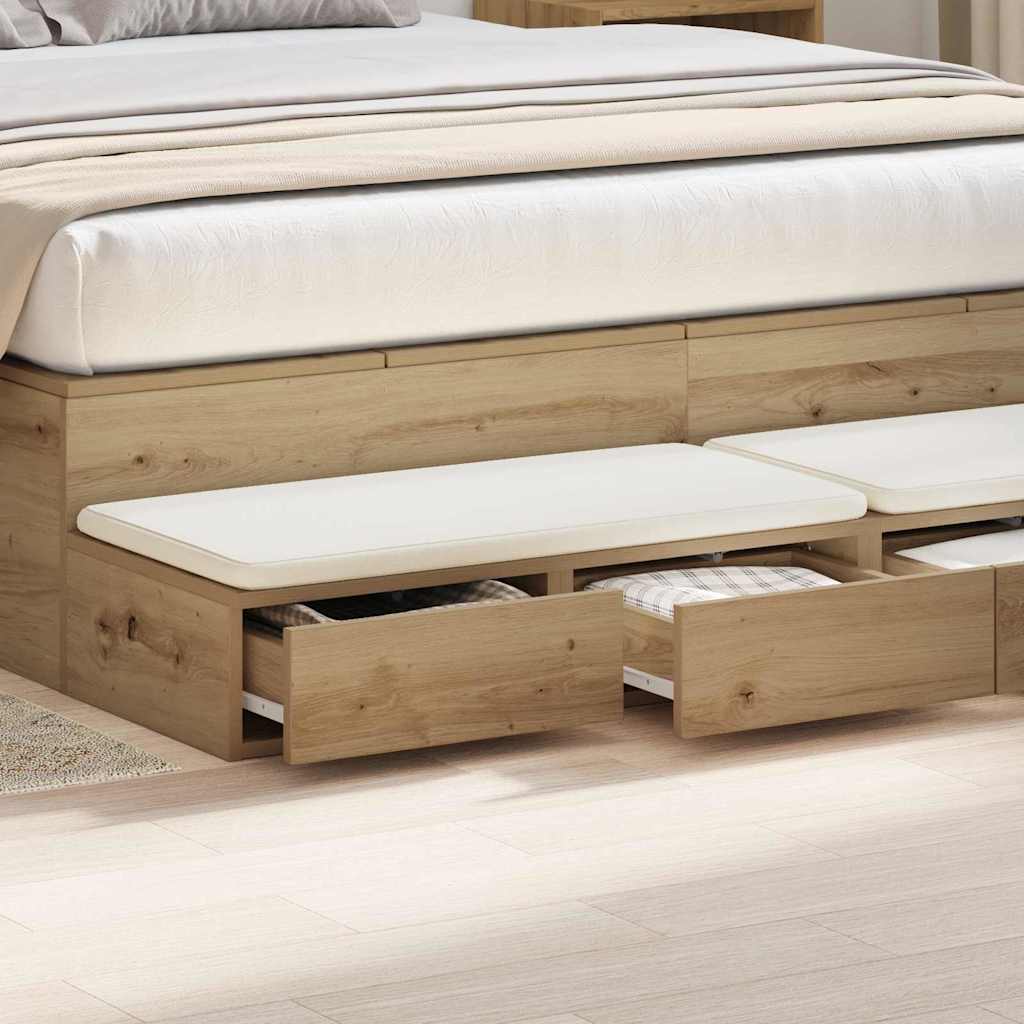 Bed Drawers Artisan Oak 140 x 36.5 x 16.5 cm Engineered Wood