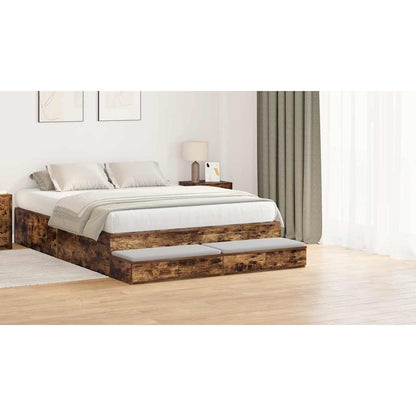 Bed Drawers Smoked Oak 150 x 36.5 x 16.5 cm Engineered Wood
