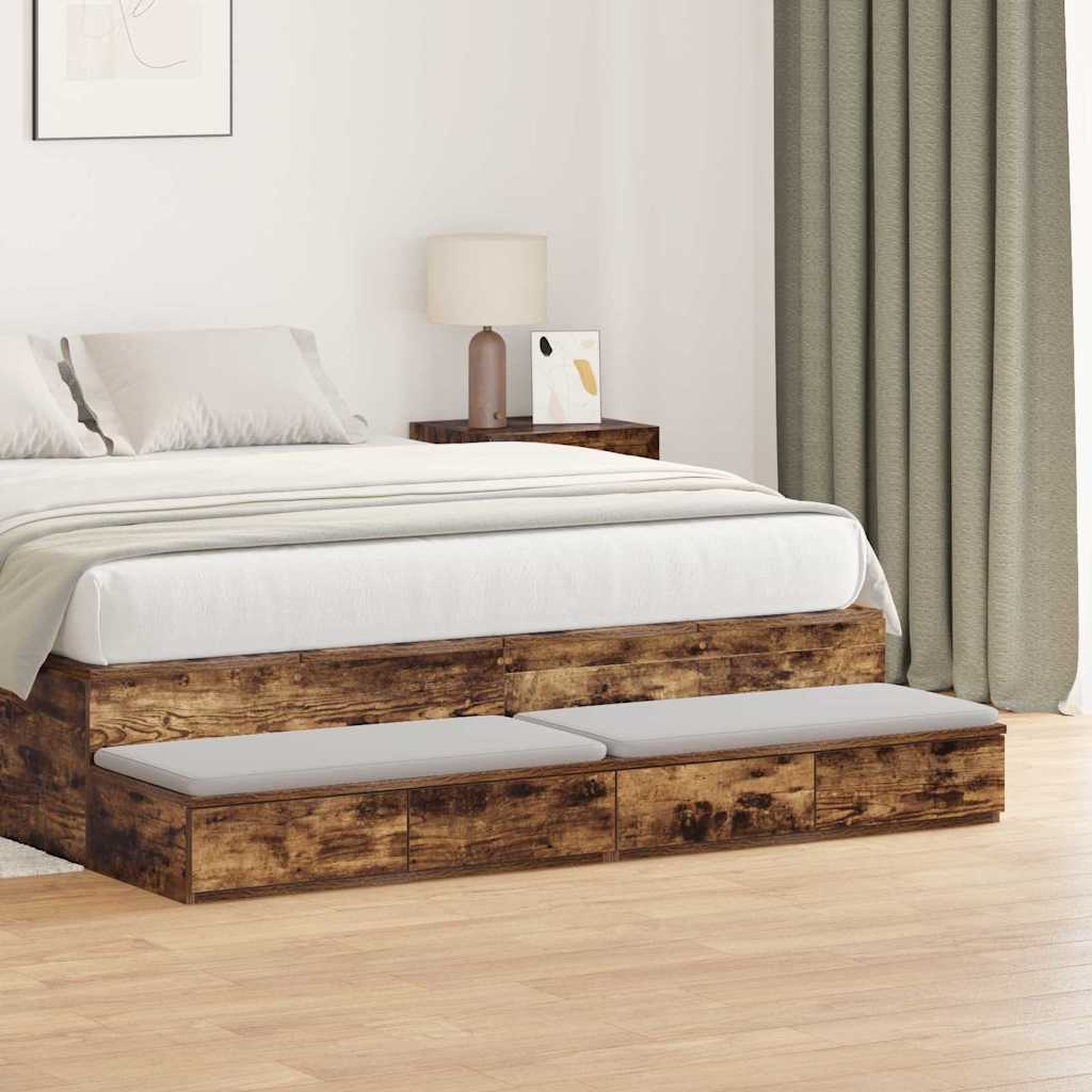 Bed Drawers Smoked Oak 150 x 36.5 x 16.5 cm Engineered Wood