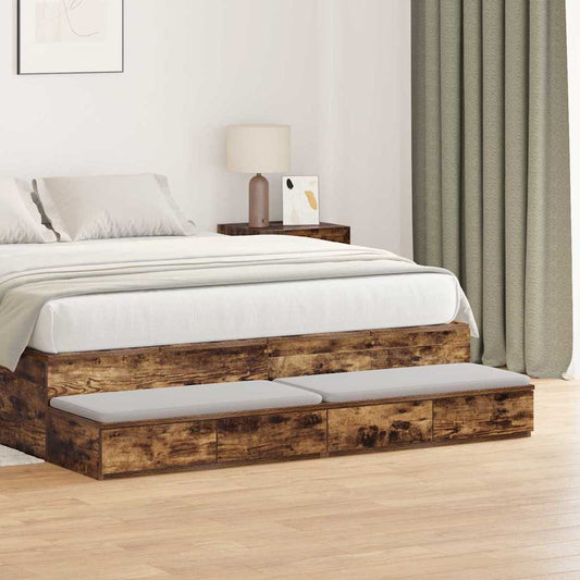 Bed Drawers Smoked Oak 150 x 36.5 x 16.5 cm Engineered Wood