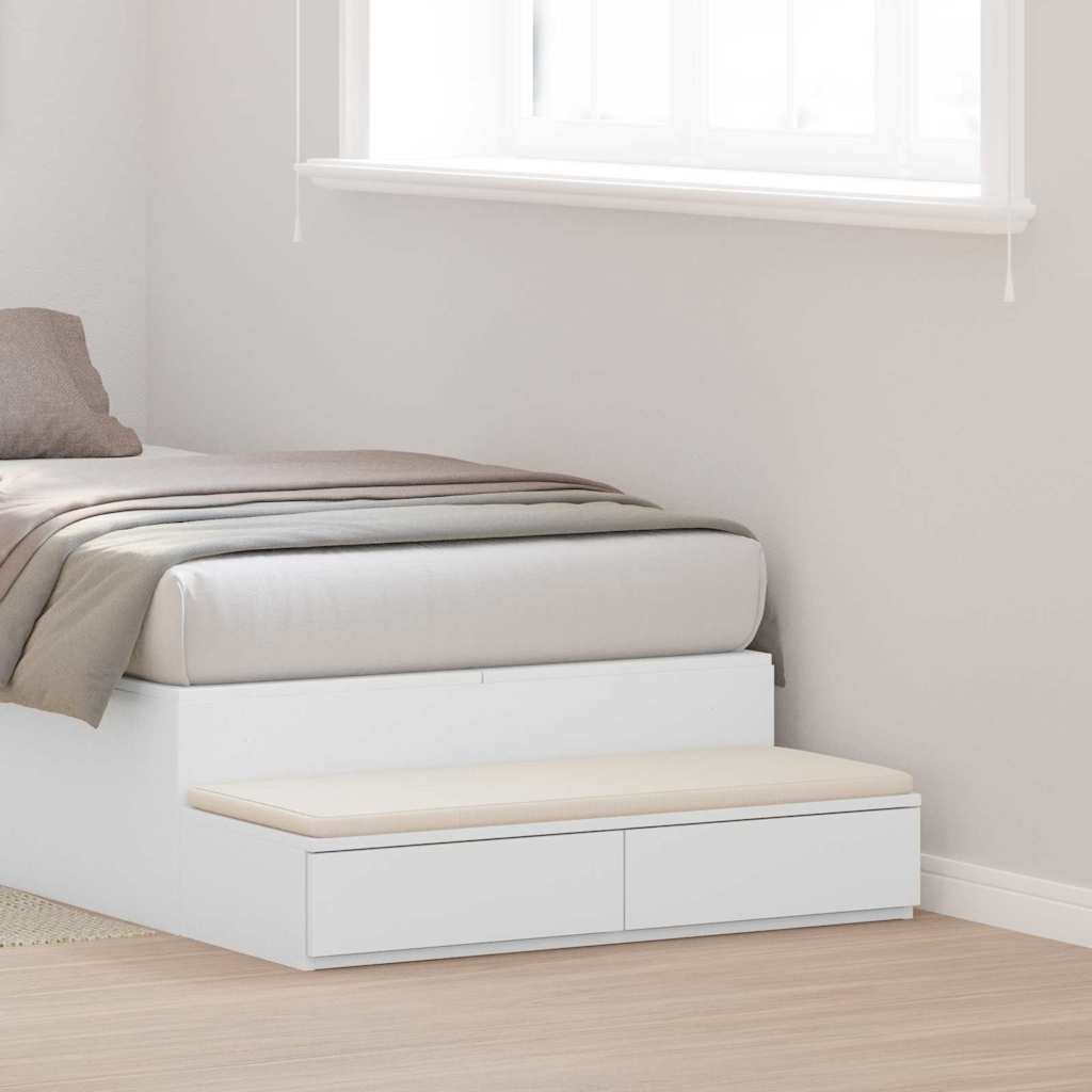 Bed Drawers White 75 x 36.5 x 16.5 cm Engineered Wood