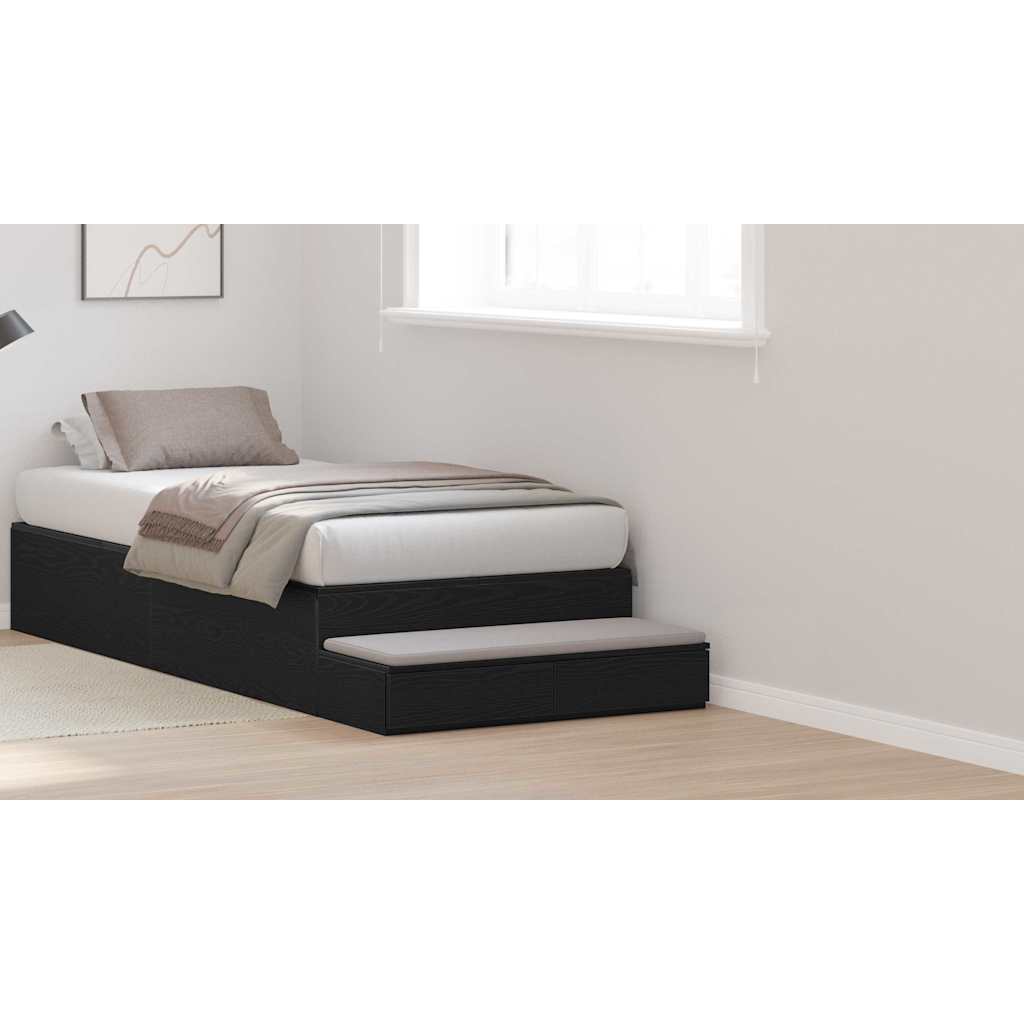 Bed Drawers Black Oak 75 x 36.5 x 16.5 cm Engineered Wood
