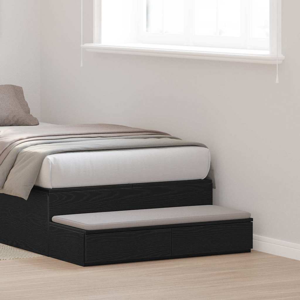 Bed Drawers Black Oak 75 x 36.5 x 16.5 cm Engineered Wood
