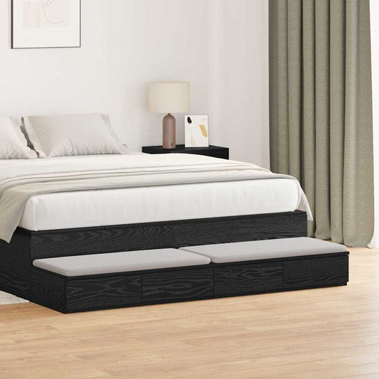 Bed Drawers Black Oak 160 x 36.5 x 16.5 cm Engineered Wood