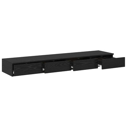 Bed Drawers Black Oak 160 x 36.5 x 16.5 cm Engineered Wood