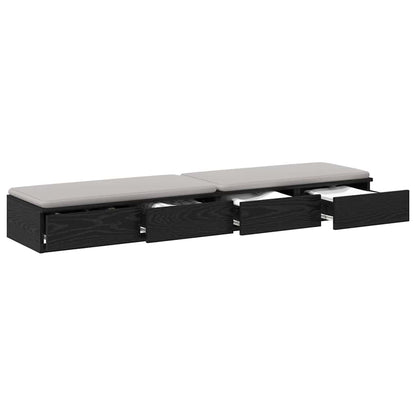 Bed Drawers Black Oak 160 x 36.5 x 16.5 cm Engineered Wood