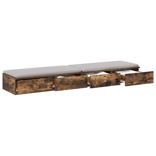 Bed Drawers Smoked Oak 160 x 36.5 x 16.5 cm Engineered Wood