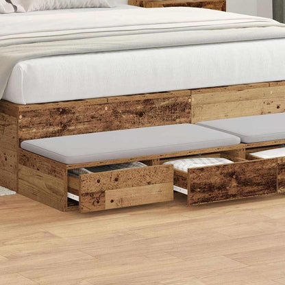 Bed Drawers Old Wood 160 x 36.5 x 16.5 cm Engineered Wood