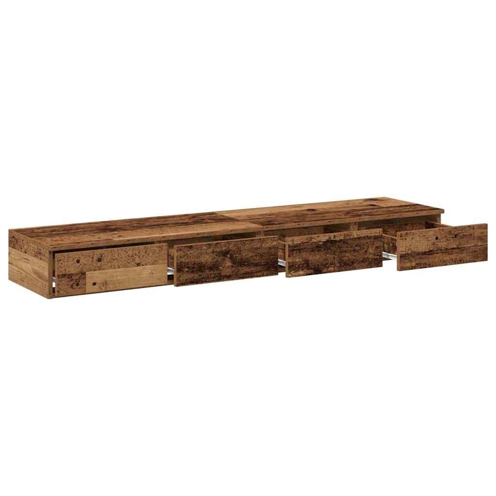 Bed Drawers Old Wood 160 x 36.5 x 16.5 cm Engineered Wood