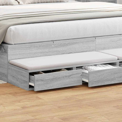Bed Drawers Grey Sonoma 180 x 36.5 x 16.5 cm Engineered Wood