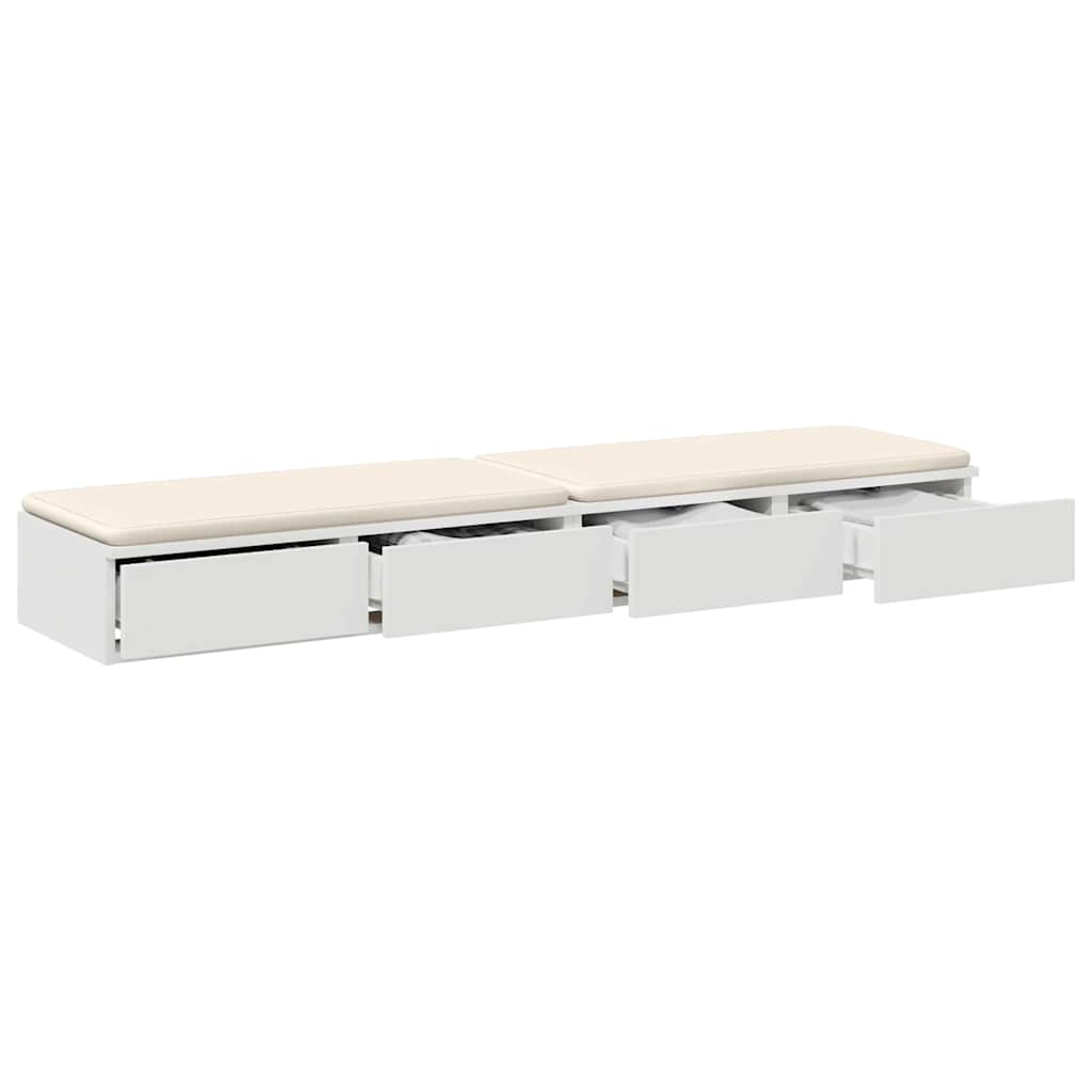 Bed Drawers White 135 x 36.5 x 16.5 cm Engineered Wood