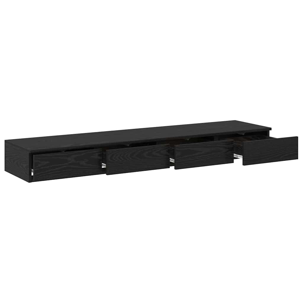 Bed Drawers Black Oak 135 x 36.5 x 16.5 cm Engineered Wood