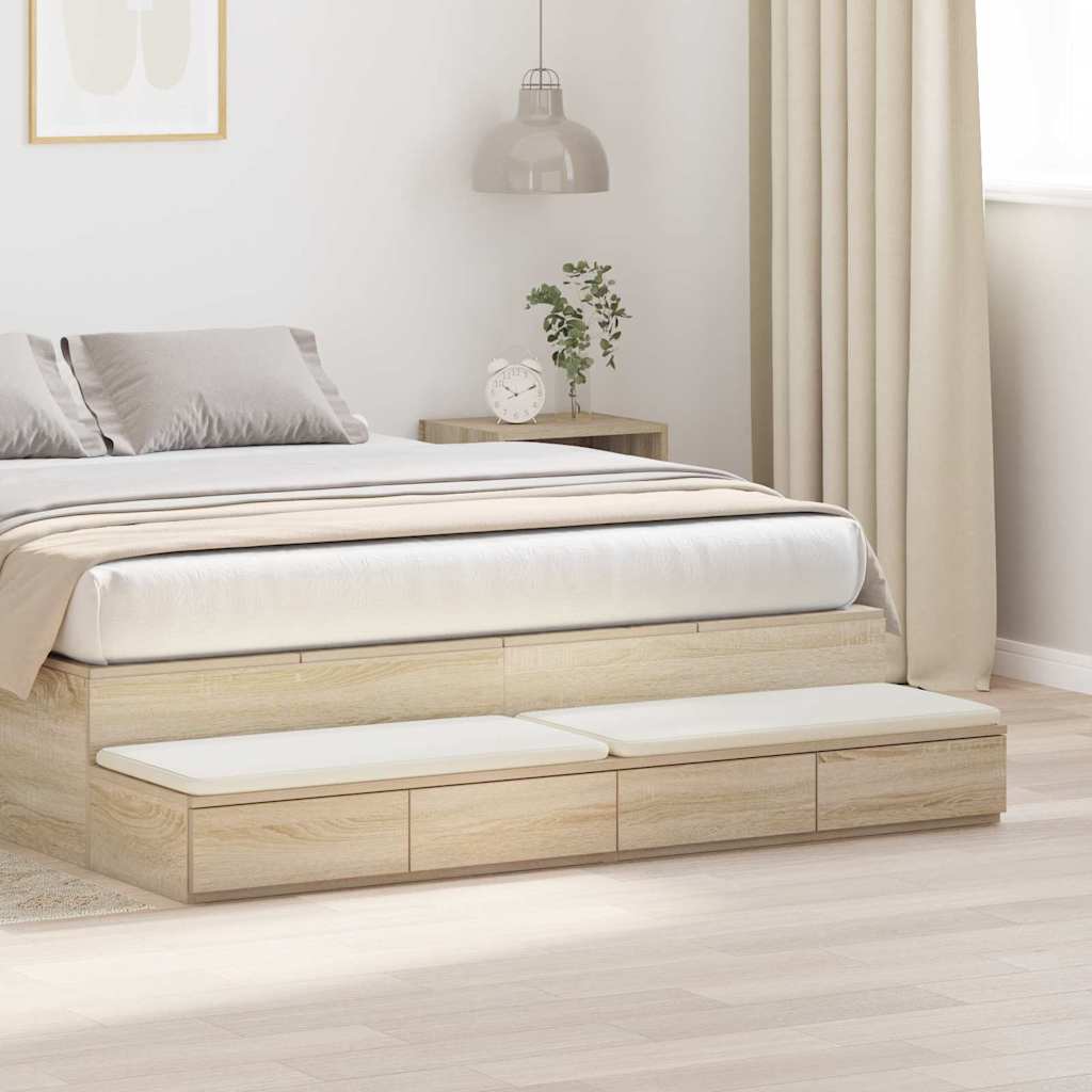 Bed Drawers Sonoma Oak 135 x 36.5 x 16.5 cm Engineered Wood