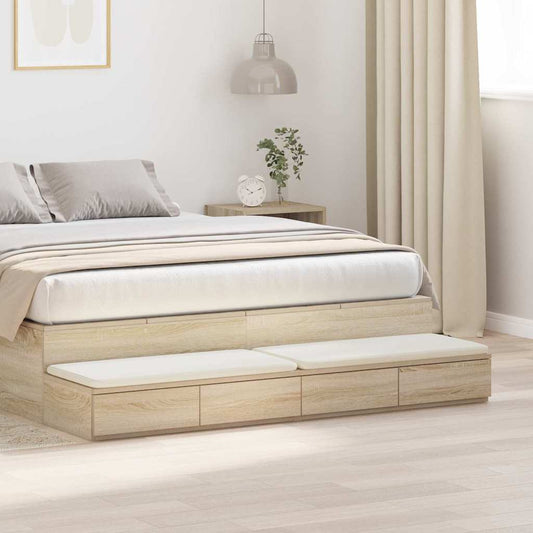 Bed Drawers Sonoma Oak 135 x 36.5 x 16.5 cm Engineered Wood