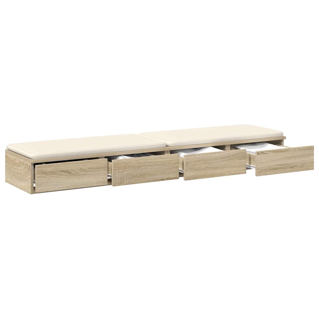 Bed Drawers Sonoma Oak 135 x 36.5 x 16.5 cm Engineered Wood
