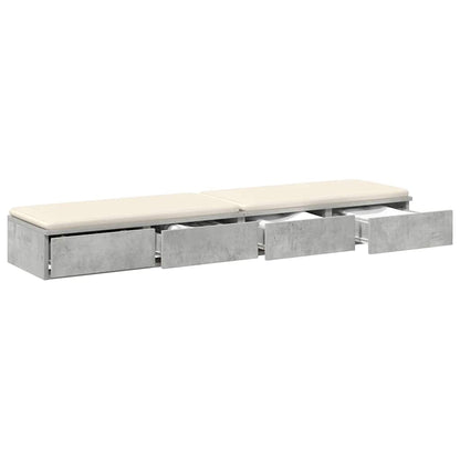 Bed Drawers Concrete Grey 135 x 36.5 x 16.5 cm Engineered Wood