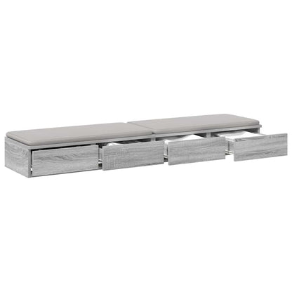 Bed Drawers Grey Sonoma 135 x 36.5 x 16.5 cm Engineered Wood