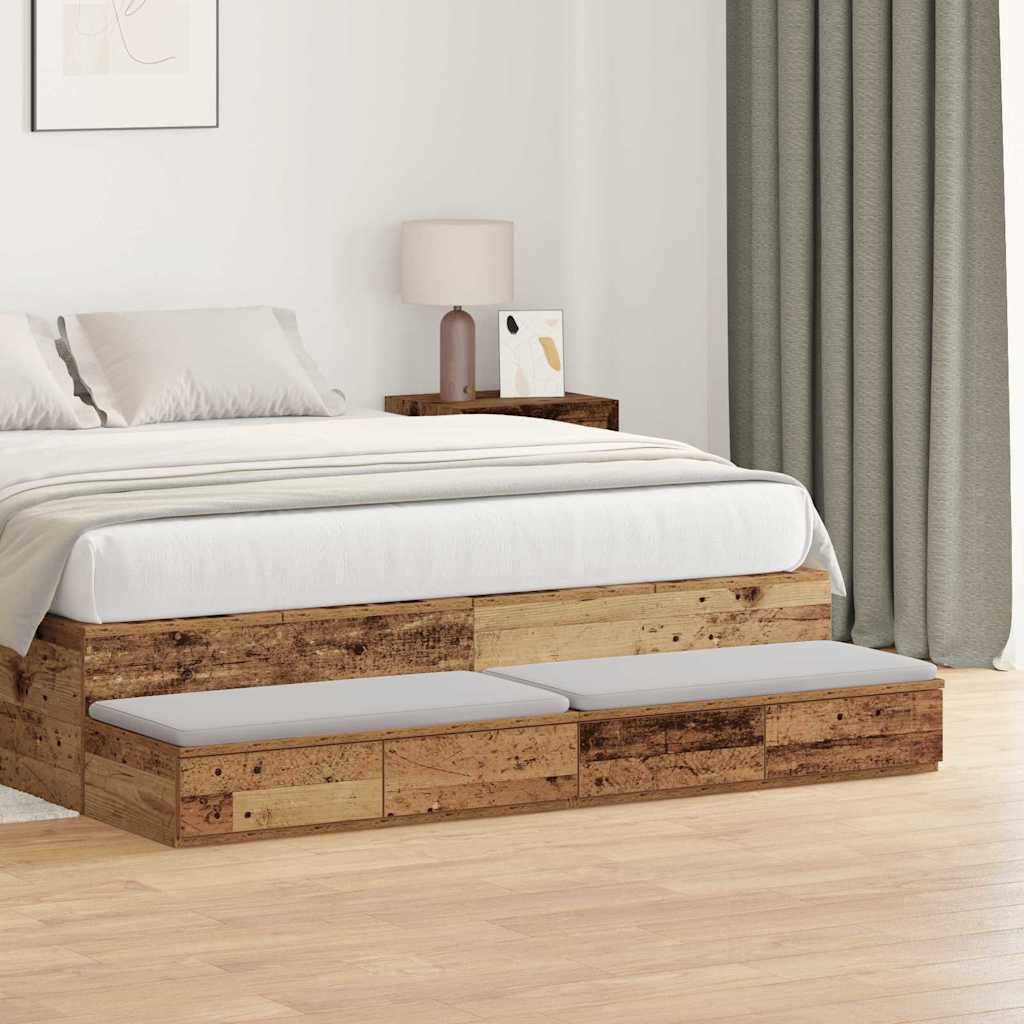 Bed Drawers Old Wood 135 x 36.5 x 16.5 cm Engineered Wood
