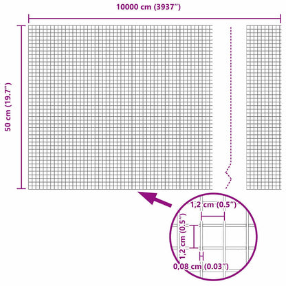 Welded Wire Fence Grey 0.5 x 100 m