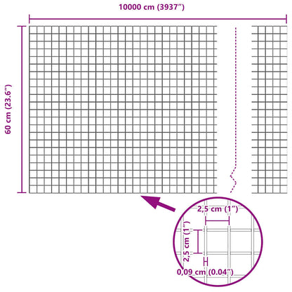 Welded Wire Fence Grey 0.6 x 100 m