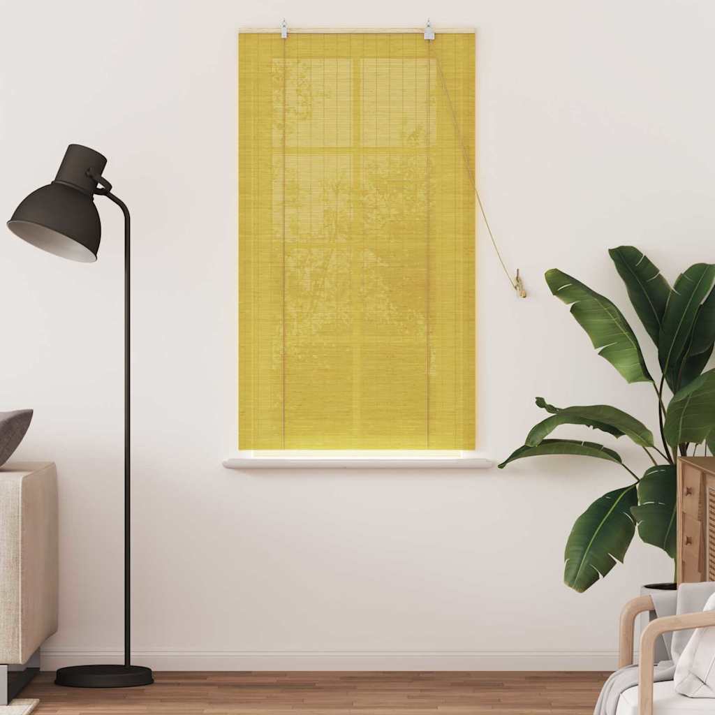 Roller Blind Yellow 80 x 160 cm Bamboo