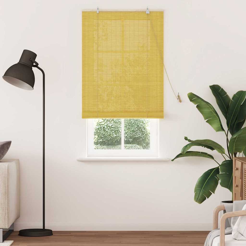 Roller Blind Yellow 80 x 220 cm Bamboo