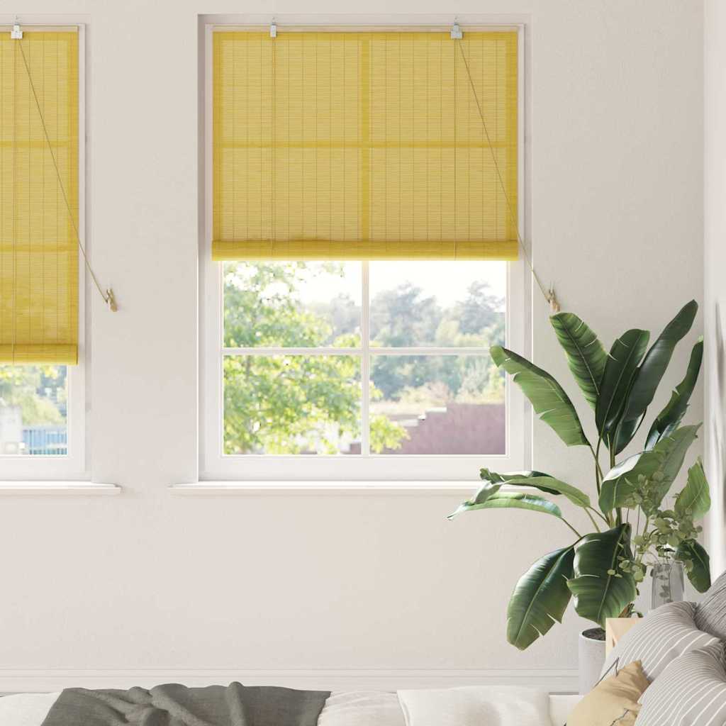 Roller Blind Yellow 110 x 220 cm Bamboo
