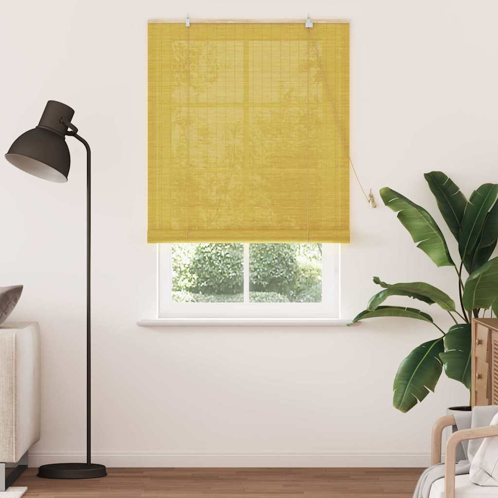 Roller Blind Yellow 110 x 220 cm Bamboo